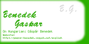 benedek gaspar business card