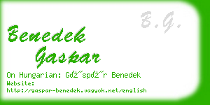 benedek gaspar business card